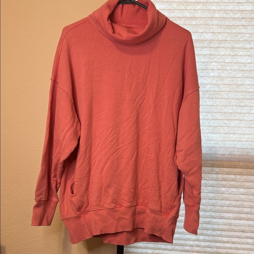 Aerie Women's Warm Coral Cowl Neck Sweater